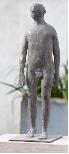walking man and dog - bronze